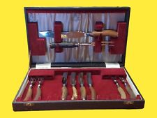 Harrison Bros. & Houson 8 Piece Cutlery Set. Sheffield England. 1952. Stagg horn picture