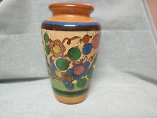 Very Large 1940's Mexican Mexico Art Pottery Hand Decorated Ormate Vase picture
