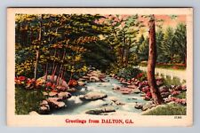 Dalton GA-Georgia, General Greetings, Creek Scene, Antique Vintage Postcard picture