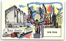 1952 NEW YORK HOTEL STATLER MEDICAL SOCIETY DANNON YOGURT PROMO POSTCARD P2086 picture