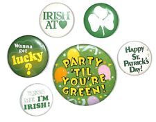 Group of 6 Vintage 1980's St Patrick's Irish Related Pinback Buttons 1