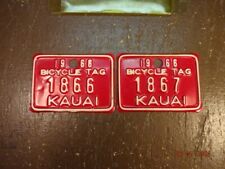vintage hawaii bicycle license plate tags set picture