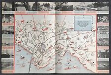 Vintage Metropolitan Oakland Area Pictographic Map Early 1940s Berkeley picture