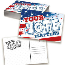 Vote Postcards Bulk - Your Vote Matters - Set of 100 4x6 Standard Size - Promote picture