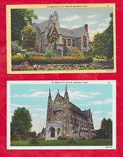 Three Vintage Postcards of Churches in Stamford, Connecticut     W-351 picture