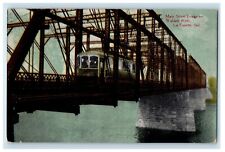 c1910's Main Street Bridge Trolley Wabash River La Fayette Indiana IN Postcard picture