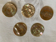 Antique/1900s Mother of Pearl 4-hole buttons ( 5 Large 1