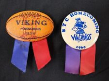 1959 + 1960 Valley City Vikings college football homecoming buttons North Dakota picture