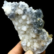 238g Natural Blue Translucent Step Fluorite & White Quartz Mineral Specimen picture