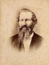 c1880's Cabinet Card Gentleman w Nice Beard Cincinnati OH Lundy Photo w Backmark picture