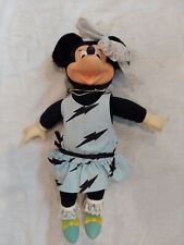 Vintage 1980s Minnie Mouse Doll Blue Lightning Bolt Dress and Headband picture