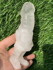 226g Natural white crystal Quartz Crystal carving Skull Reiki Healing GIFT A420 picture