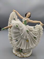1900s Rare  Antique German  Volkstedt  Porcelain Lace Figurine Cabaret Dancer 8