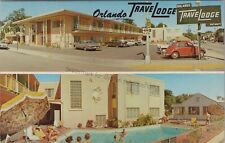 Orlando, FL: 1963 Orlando Travel Lodge - Vintage Multi-View Florida Postcard picture