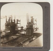 New Type British Submarines on the Thames England WWI Stereoview c1917 picture