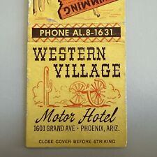 Vintage 1950s Western Village Motor Hotel Phoenix AZ Matchbook Cover picture