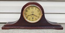 Antique 1920s Sessions 8 Day Time Wind Up Mantel Clock Mahogany Tambour Untested picture