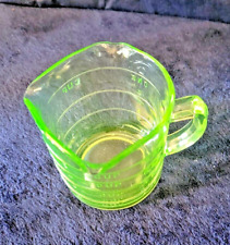 Vintage 1930’s Kellogg’s Uranium Glass Measuring Cup, Perfect Condition picture