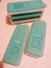 5 Tupperware Fresh & Pure Ice Cube Trays Flip & Fill Lid Opening Aqua/Teal 5882A picture