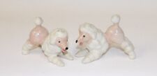 Vintage 1950s Pink & White Speckled French Poodle Salt & Pepper Shakers picture