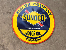 RARE PORCELAIN SUNOCO ENAMEL SIGN 30X30 INCHES DOUBLE SIDED picture