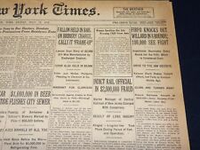 1923 JULY 13 NEW YORK TIMES - FIRPO KNOCKS OUT WILLARD IN 8 ROUNDS - NT 7746 picture