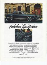 1979 Chrysler New Yorker Print Ad Automobile car 8.5