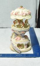 Vtg Classic Treasures Musical Double Decker Horse Carousel Edelweiss Moves BOX picture