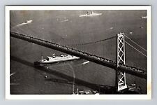 San Francisco CA-California Ship Passing Under OaklBay Bridge Vintage Postcard picture