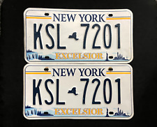 New York License Plate Pair KSL 7201 .... EXCELSIOR, NIAGARA FALLS, LADY LIBERTY picture