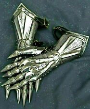 Medieval Gauntlet Pair Accents Knight Crusader Armor Steel Gauntlet Gloves gold picture