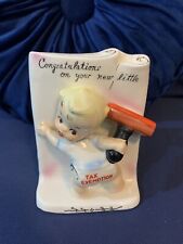 Vintage 1950s Ucagco Ceramic Baby Tax Exemption Planter Japan Rare Funny picture