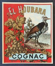 Antique Label COGNAC EL HOUBARA Pheasant Pheasant Fasan Old Label picture