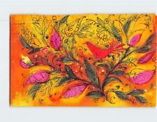 Postcard Colorful Bird & Plants Art Print picture