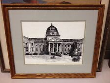 Vintage Signed Numbered Marsh Farmer Print Academic Hall Southeast MO State Univ picture