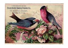 c1890 Victorian Trade Card Fresh Butter Baking Powder Co., Birds & Flowers picture