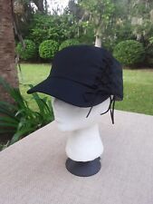 Women's Size L Harley Davidson Laced Up Side Embroidered Back Black Flat Cap/Hat picture