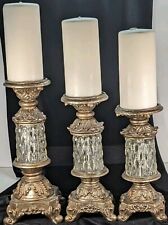 Victorian Candle Holders Gass Crystal middle graduated heights picture