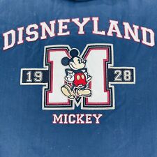 Disneyland Jacket Men XL Blue Double Applique Graphic Mickey Full Zip Hood Lined picture