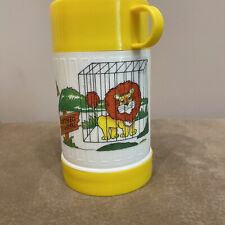 Vintage 8 Oz Thermos Yellow Lion In Cage “Don’t Feed The Animal” picture