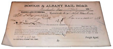DECEMBER 1881 BOSTON & ALBANY RAILROAD FREIGHT RECEIPT WINCHENDON MASSACHUSSETTS picture