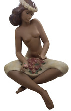 Nao by Lladro Hawaiian Seated Woman w/ Roses Figurine picture