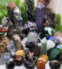 Crystal Surprise Lot A Mystery Obelisk Tower Point Carving Orb Sphere Raw Tumble picture