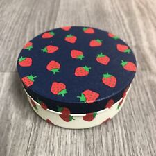 Vintage Potpourri Press Strawberry Metal Circular Red Blue Cream Tin Round D7 picture
