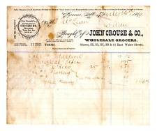 1869 Billhead John Crouse & Co. Grocers E Water St Syracuse N Y to McLean Jordan picture