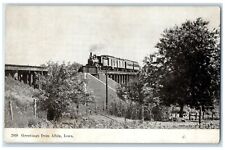 c1910 Greetings From Exterior View Locomotive Train Albia Iowa Vintage Postcard picture