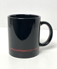 Vintage Porsche Red Spell Out Black Coffee Mug Sports Car - Unused *READ* picture