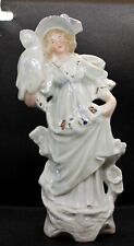 Antique Germany Lady Holding a Bird Porcelain Figurine 7-3/4''H picture
