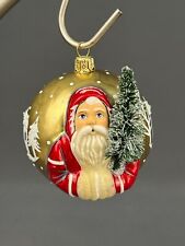 Vaillancourt Jingle Balls Santa Father Christmas with Tree Glass Ornamen; Mint picture