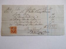 1869 bill / invoice with George Washington Internal Revenue Stamp  picture